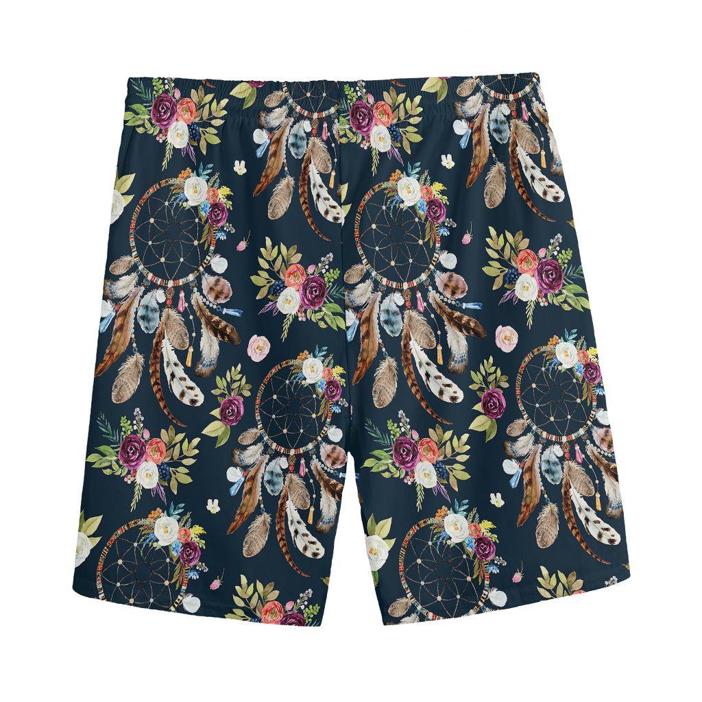 Flower Dream Catcher Pattern Print Men's Sports Shorts