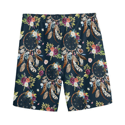Flower Dream Catcher Pattern Print Men's Sports Shorts