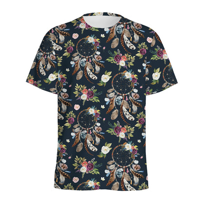 Flower Dream Catcher Pattern Print Men's Sports T-Shirt
