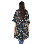 Flower Dream Catcher Pattern Print Open Front Beach Cover Up