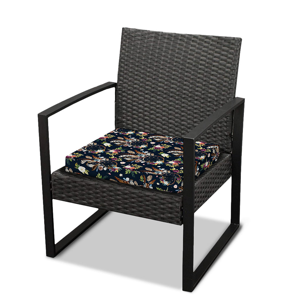 Flower Dream Catcher Pattern Print Outdoor Seat Cushion Cover