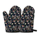 Flower Dream Catcher Pattern Print Oven Mitts