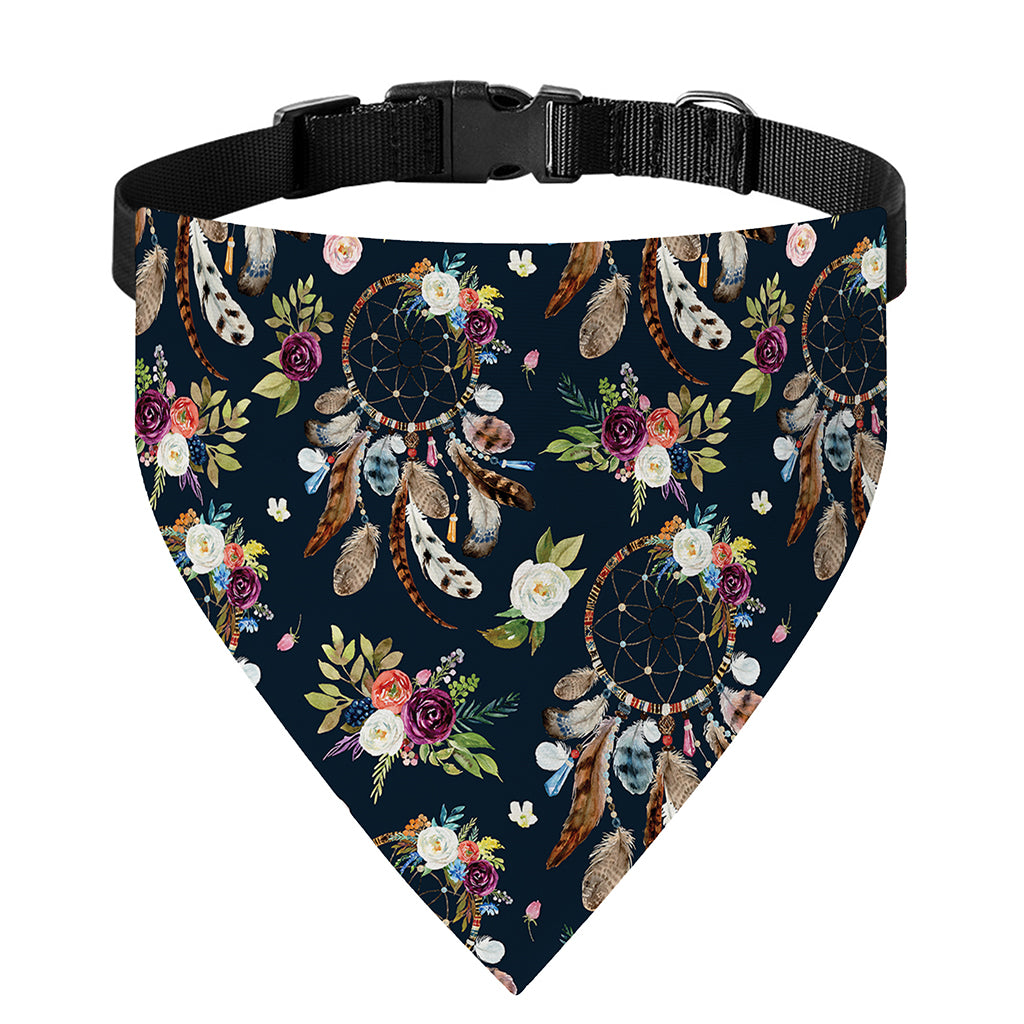 Flower Dream Catcher Pattern Print Over The Collar Dog Bandana