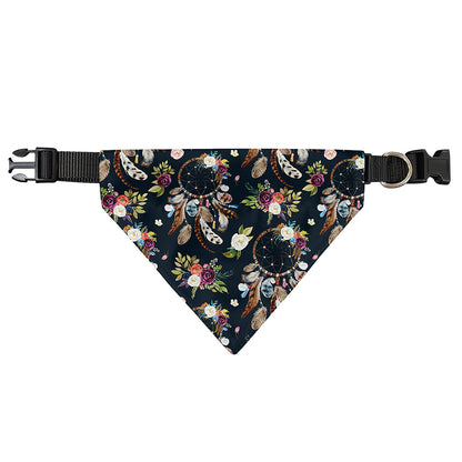 Flower Dream Catcher Pattern Print Over The Collar Dog Bandana