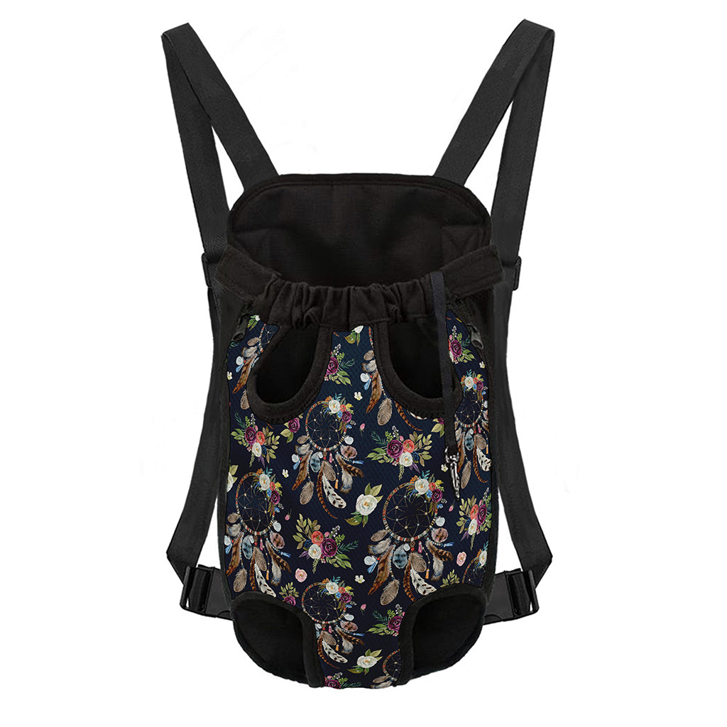 Flower Dream Catcher Pattern Print Pet Carrier Backpack