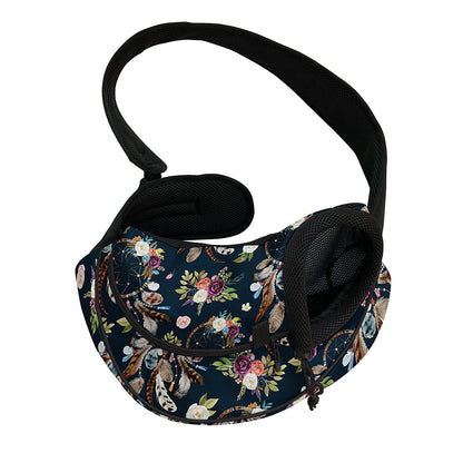 Flower Dream Catcher Pattern Print Pet Sling Carrier