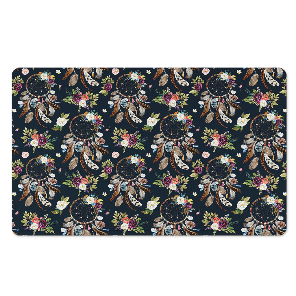 Flower Dream Catcher Pattern Print Polyester Doormat