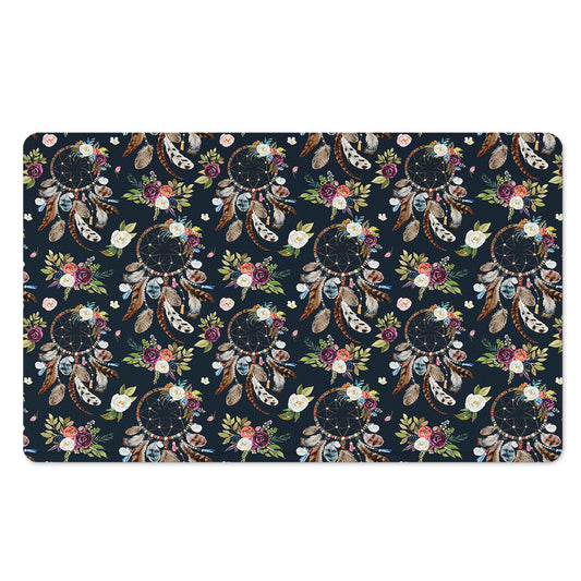 Flower Dream Catcher Pattern Print Polyester Doormat