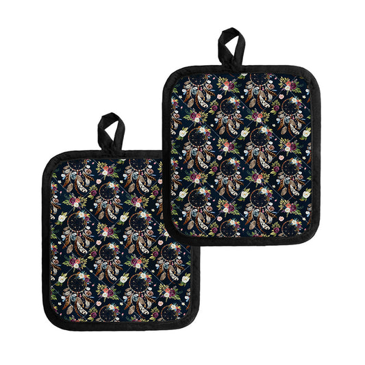 Flower Dream Catcher Pattern Print Pot Holders