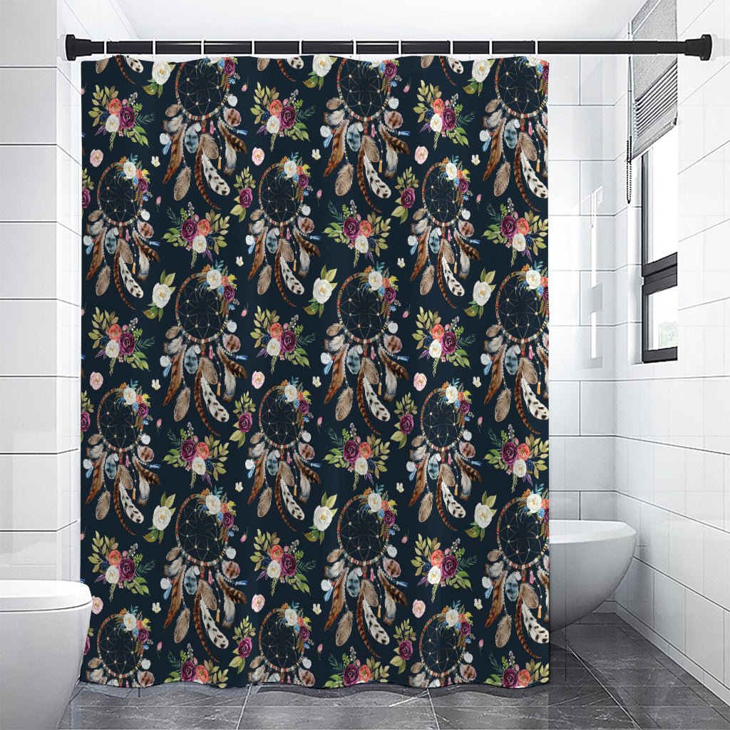 Flower Dream Catcher Pattern Print Premium Shower Curtain