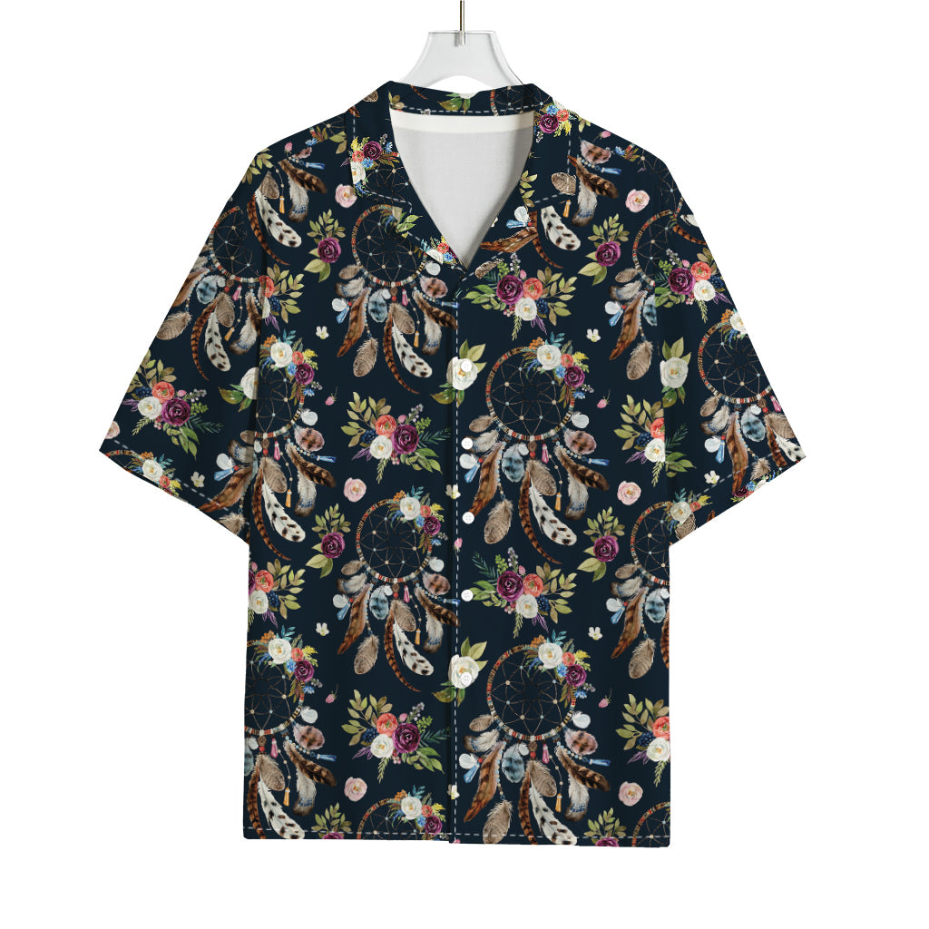Flower Dream Catcher Pattern Print Rayon Hawaiian Shirt