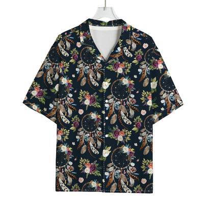 Flower Dream Catcher Pattern Print Rayon Hawaiian Shirt