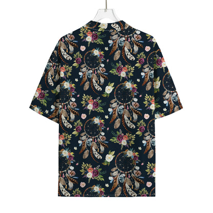 Flower Dream Catcher Pattern Print Rayon Hawaiian Shirt