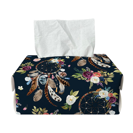 Flower Dream Catcher Pattern Print Rectangle Tissue Box Cover