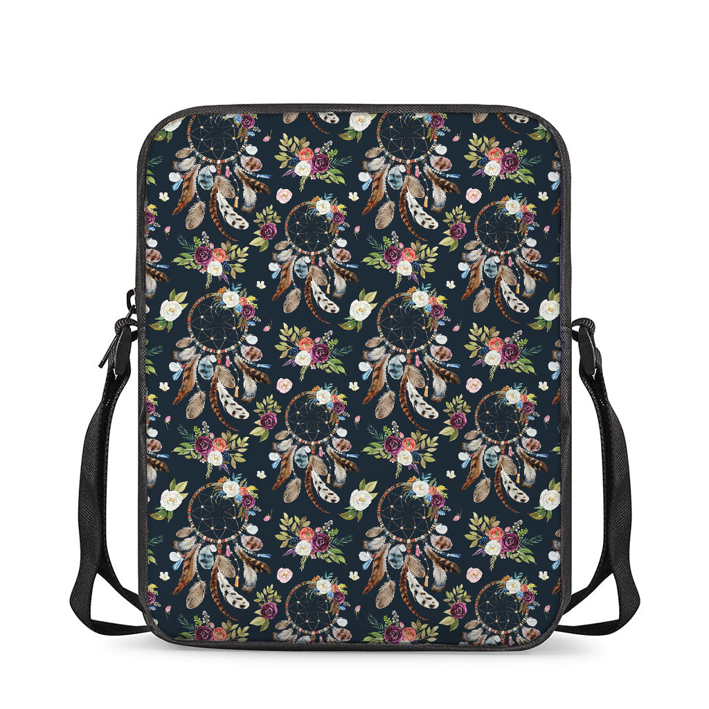 Flower Dream Catcher Pattern Print Rectangular Crossbody Bag