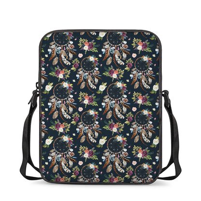 Flower Dream Catcher Pattern Print Rectangular Crossbody Bag