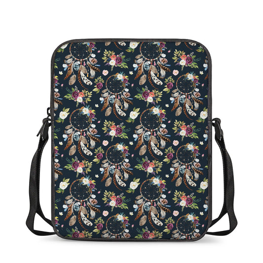 Flower Dream Catcher Pattern Print Rectangular Crossbody Bag