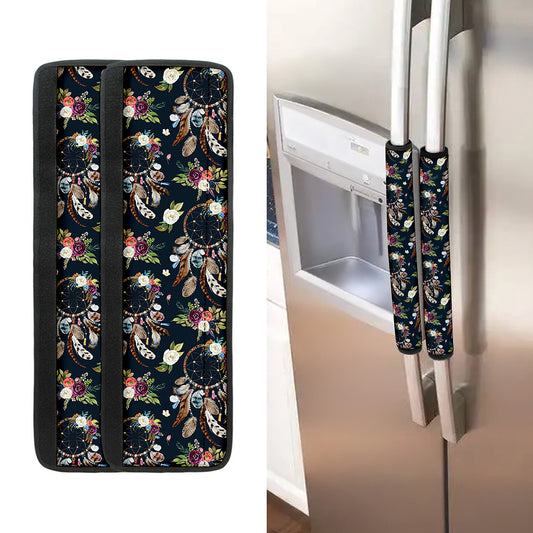 Flower Dream Catcher Pattern Print Refrigerator Handle Covers