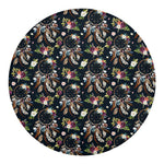 Flower Dream Catcher Pattern Print Round Blanket