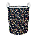 Flower Dream Catcher Pattern Print Round Laundry Basket