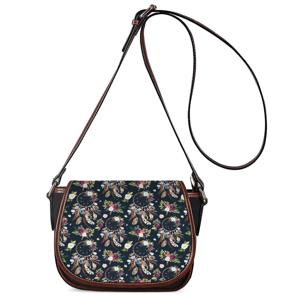 Flower Dream Catcher Pattern Print Saddle Bag