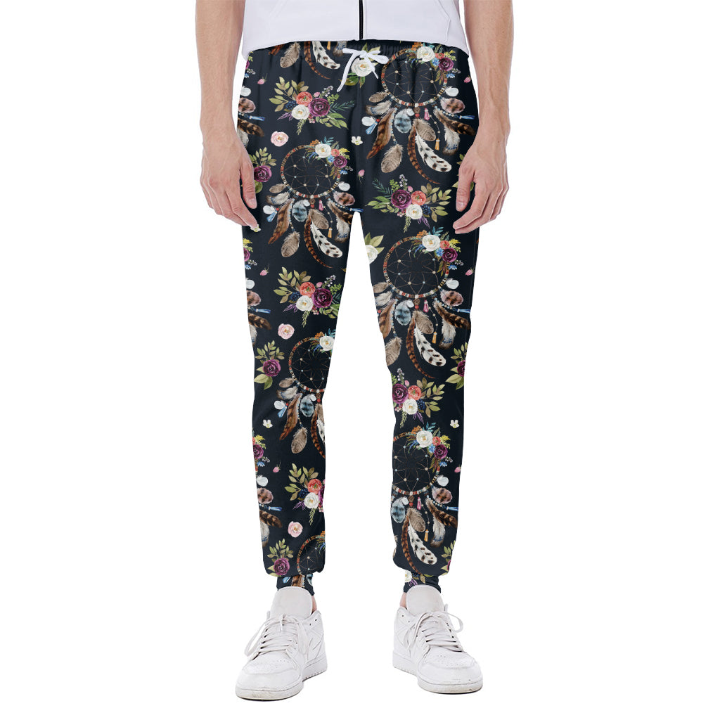 Flower Dream Catcher Pattern Print Scuba Joggers