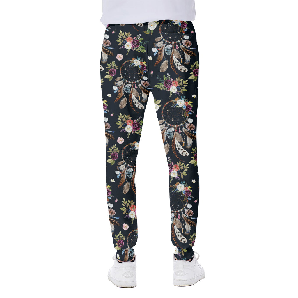 Flower Dream Catcher Pattern Print Scuba Joggers