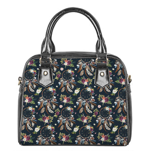 Flower Dream Catcher Pattern Print Shoulder Handbag