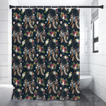 Flower Dream Catcher Pattern Print Shower Curtain