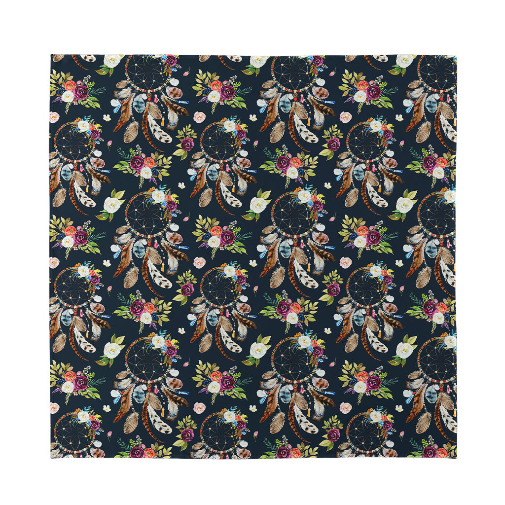 Flower Dream Catcher Pattern Print Silk Bandana