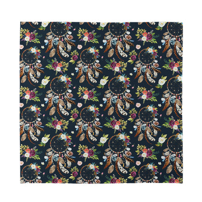 Flower Dream Catcher Pattern Print Silk Bandana