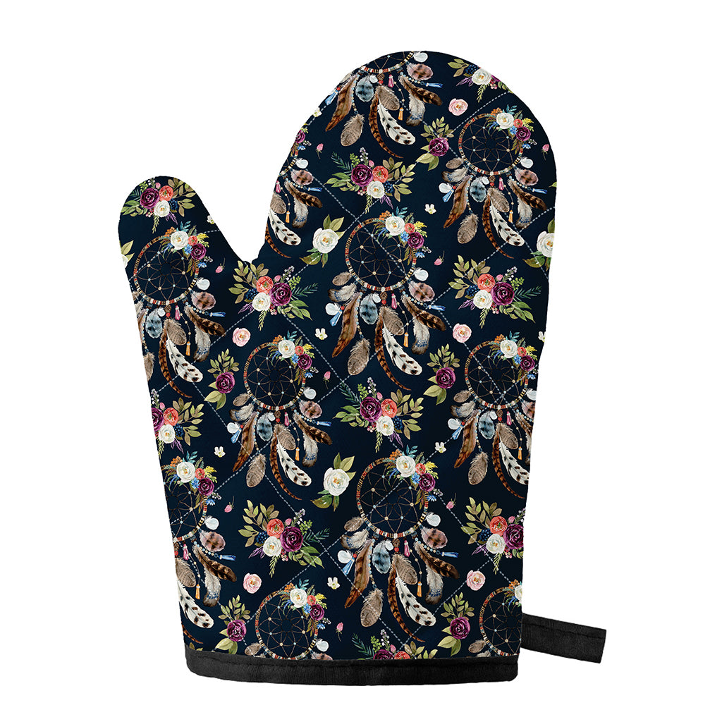 Flower Dream Catcher Pattern Print Single Oven Mitt
