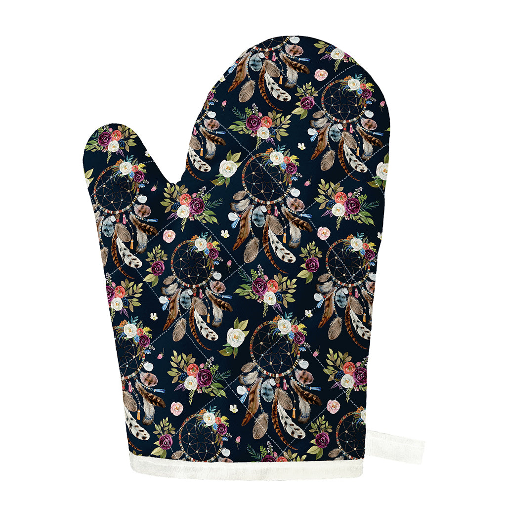 Flower Dream Catcher Pattern Print Single Oven Mitt