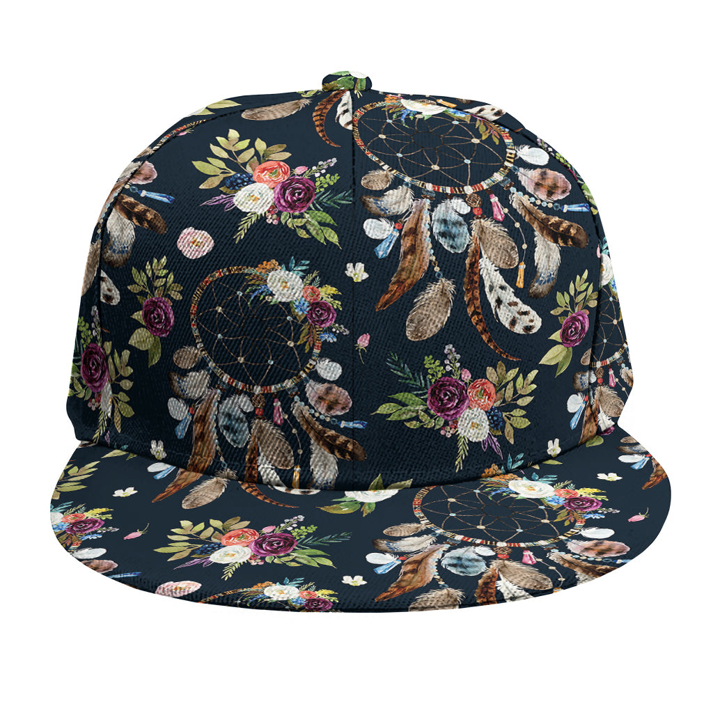 Flower Dream Catcher Pattern Print Snapback Cap