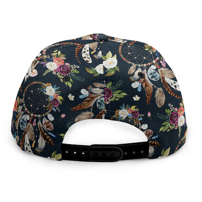 Flower Dream Catcher Pattern Print Snapback Cap