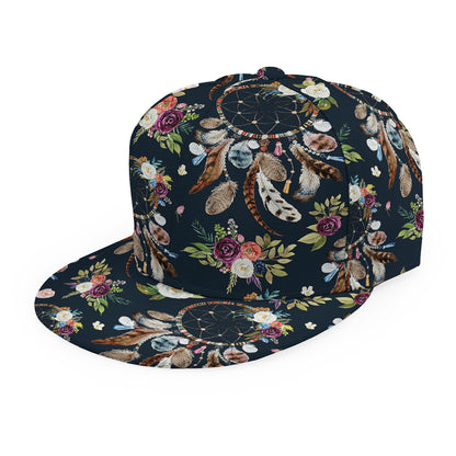 Flower Dream Catcher Pattern Print Snapback Cap