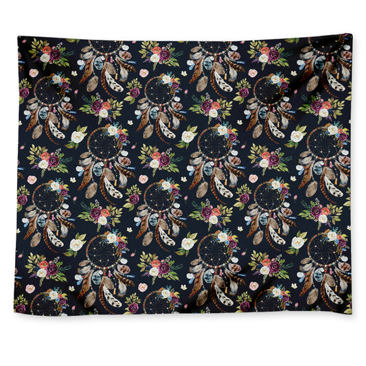 Flower Dream Catcher Pattern Print Tapestry