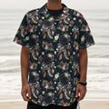 Flower Dream Catcher Pattern Print Textured Short Sleeve Shirt