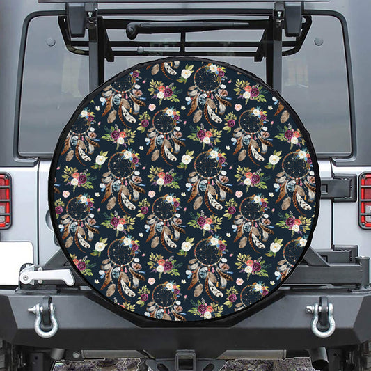Flower Dream Catcher Pattern Print Tire Cover