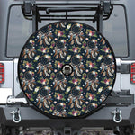 Flower Dream Catcher Pattern Print Tire Cover With Camera Hole
