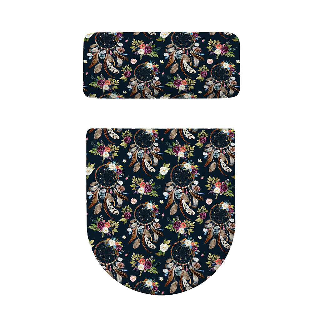 Flower Dream Catcher Pattern Print Toilet Lid And Tank Cover Set