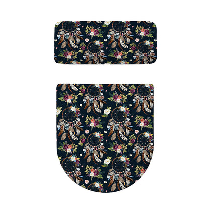 Flower Dream Catcher Pattern Print Toilet Lid And Tank Cover Set