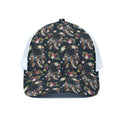 Flower Dream Catcher Pattern Print White Mesh Trucker Hat