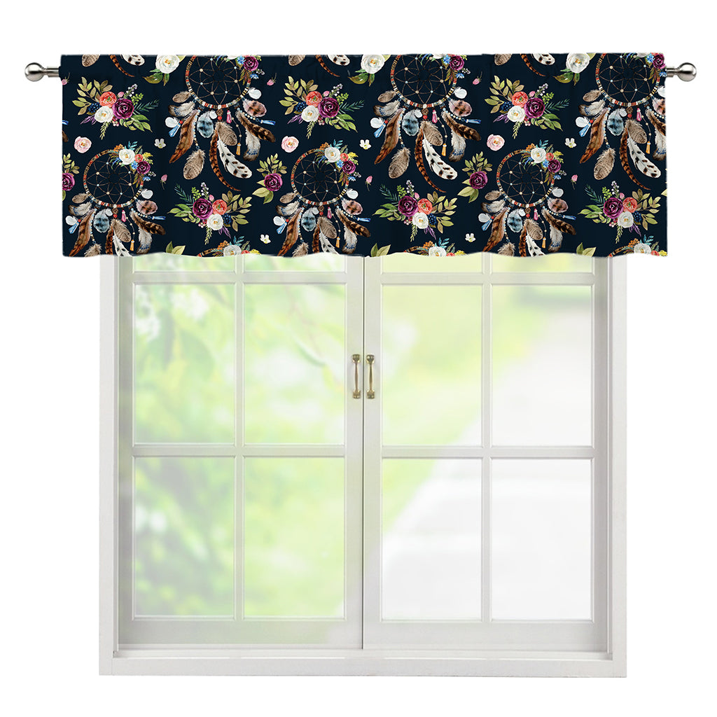 Flower Dream Catcher Pattern Print Window Valance