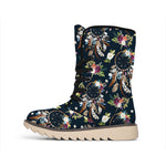 Flower Dream Catcher Pattern Print Winter Boots