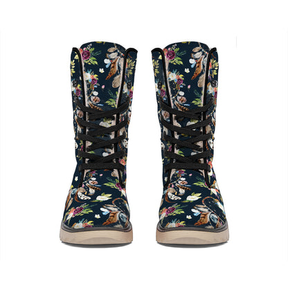 Flower Dream Catcher Pattern Print Winter Boots