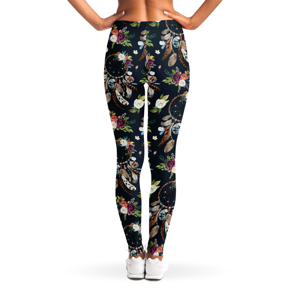 Flower Dream Catcher Pattern Print Women's Leggings