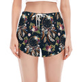 Flower Dream Catcher Pattern Print Women's Split Running Shorts