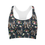 Flower Dream Catcher Pattern Print Women's Sports Bra