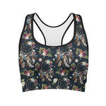 Flower Dream Catcher Pattern Print Women's Sports Bra